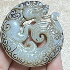 China Old Jade Antique Chinese Dragon Carving Ancient Jade Lucky Pendant
