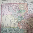 Antique 1896 Utah Texas Color Map Rand-mcnally Atlas Page