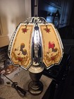 Vintage Disney Mickey   Minnie Mouse 6-panel Glass Lamp Shade On 2ft Base Works