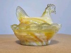 Boyd Hen On Nest Salt Celler  salt Dip Slag Glass That Glows Under Uv Light