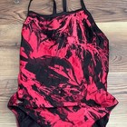 Speedo 14 Red And Black One Piece Swimsuit Cut Out Back 489