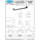 Bobrick B-5806x24 - 24   x1 25  Restroom Straight Grab Bar Ada Satin Chrome - New 