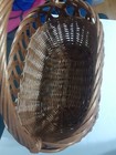 Vintage Large Oval Wicker Basket With Handle Woven 