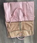 Pink tan Foldable Nylon Garment Bag W  Handles   Zipper Compartments