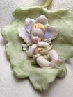 Sleeping Fairy Baby On Leaf  Figurine  Ornament  Fairy Garden 6    X 4   