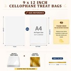 Qoiuso 100 Pack Clear Cellophane Treat Bags  9x12 Inches Inch 