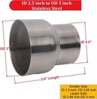 Universal Stainless Id 2 5 Inch To Od 3 Inch Exhaust Adapter 2 5  Id To 3  Od