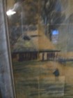 Antique Framed Oriental Home On Shore Of Tree s Painted Silk Squares