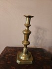 Victorian Era English Brass Push Up Candlestick 10 Inches Tall