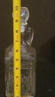 Vintage Clear Etched Glass Decanter W glass Top Wine Liquor Olive Oil 10  Tall