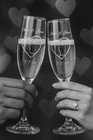 Personalized Wedding Champagne Flutes Set Of 2 - Kisses Heart Engraved Gift