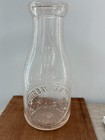 Vintage Dairy Milk Bottle Green Bay View Farm J Peeters 1 Pint Clear Glass 7 In