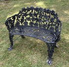 Antique  Victorian Grape   Leaf Vine Cast Iron Patio Garden Bench Loveseat