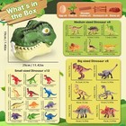 45pcs Dinosaur Toy Playset For Kids     Jurassic Figures With Eggs  Trees   Fences