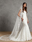 Cathedral Wedding Veil With Comb 1 Tier Lace Long Veils Lace Applique Veil For W