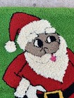 Vintage Santa Claus Christmas Latch Hook Rug Wall Hanging Completed