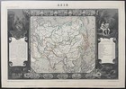 Asia Original Map Circa 1870 China Japan Korea Siam India Russia Mongolia Etc 