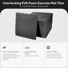 Balancefrom Fitness 144 Sq Ft Interlocking Eva Foam Exercise Mat Tiles  Black