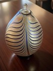 Eickholt Art Glass Perfume Bottle Iridescent Feather