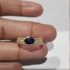 1 40 Ct Oval Cut Natural Sapphire   Diamond Wedding Ring 14k  Yellow Gold