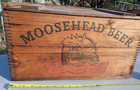 Vintage Moosehead Beer  Wooden Box W  Sliding Lid Top