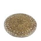 Round Woven Natural Fiber Tray Boho Decor