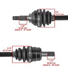 Front Right And Left Cv Joint Axles For Kawasaki Brute Force 750 Kvf750 4x4i Eps