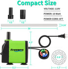 Fountain Submersible Water Pump  10watt 160gph Adjustable Aquarium Pump With Led