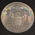1776 France Silver Jeton Coin Rare Bishop De Bonal Radiant Sun 1700s