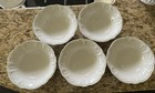 5 Vintage Amora Italy Embossed White Pasta Serving Bowls 12  Ceramic Set