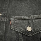 Levi   s Dark Black Denim Jacket Trucker Made In Usa 70507 L Vintage Levi