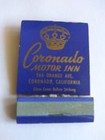 Vintage Matchbook Cover From Coronado Motor Inn Coronado California