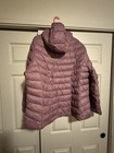 Reebok Women   s Purple Hooded Quilted Puffer Jacket Full Zip Plus Size 3x