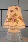 Vtg Underwriters Laboratories Portable Lamp Night Light Small Florals Porcelain
