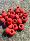 15 Old Blood Red Padre Glass Trade Beads Huron Indian 1800 s