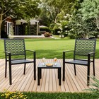    3 Piece Outdoor Dining Set Patio Table Chairs Set For Garden Yard Lawn Backyard