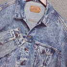 Vintage Levi s 70507 Acid Wash Denim Trucker Jacket Mens L Blue Made In Usa 80s