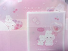 Q-lia Rabbit Cloud Pop Time Mini Letter Envelope Set Made In Japan