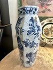 Vintage-style Chinese Blue white Porcelain Vase Grape Vine Motif 14   