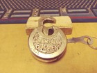Antique vintage Miller Champion 6 Lever Push Key Pancake Padlock W key 1191