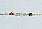 Silver Genuine Azabache Jet coral God Bless Me Plaque Figaro Link Baby Bracelet