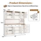 Farmhouse Kitchen Pantry Cabinet  Rgb Led Lights  Charging Station  4 Drawers