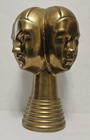 Vintage Dolbi Cashier Modernist 4-head Brass Sculpture Mid Century Modern Woman