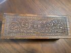 Antique Wheeler   Wilson Sewing Box High Detail Carved Wooden Oak