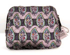 Nwt Vera Bradley Iconic Medium Cosmetic Bag Travel Case In Paisley Stripes Gray
