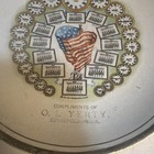 1913 Calendar Plate O l  Yerty Cassopolis Michigan Patriotic Theme Time Zone 7   