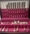 1938 Wm  A  Rogers Oneida Ltd  Rosalie Pattern Silver Plate Set 33 Pieces In Box
