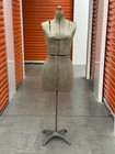 Atg Vintage Dress Form Sewing Mannequin Adjustable Woman Gray Fabric W stand