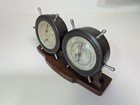 Vtg Airguide Nautical Ship Wheel Weather Station Thermometer Humidity Barometer