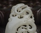 Chinese Jade Handcrafted Spiritual Dragon Phoenix Statue Carving Harmony